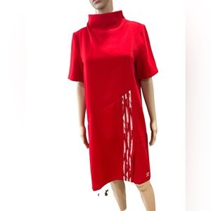 NWT Adidas x Danielle Cathari Red Dress Sporty Mock Neck size medium